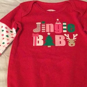 Red onesie jingle baby